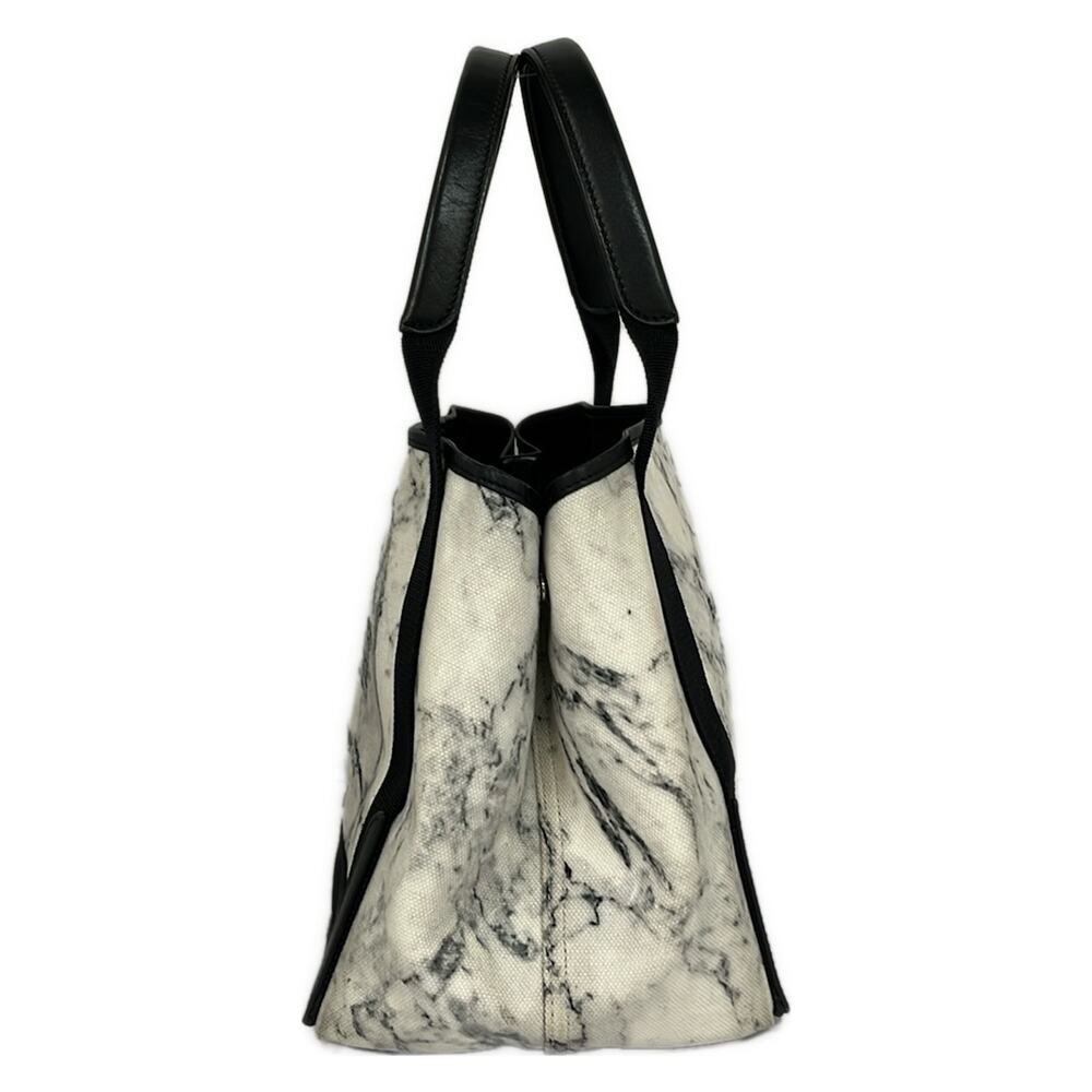 Balenciaga Navy Cabas S Tote Bag 339933 White Black Canvas Leather - Picture 2 of 12